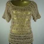 Blusa – Crochê Peruano – Areia – G - Imagem 1