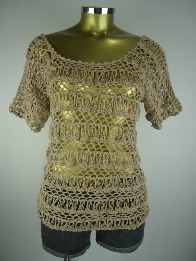 Blusa – Crochê Peruano – Areia – G
