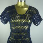 Blusa – Crochê Peruano – Azul Marinho – - Imagem 2