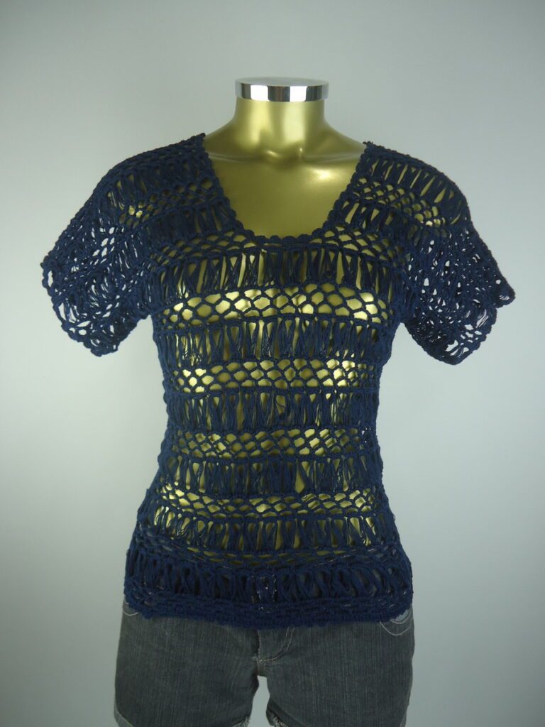 Blusa – Crochê Peruano – Azul Marinho –
