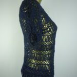 Blusa – Crochê Peruano – Azul Marinho – - Imagem 3