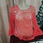 Blusa Manga Longa em Crochê. - Imagem 5