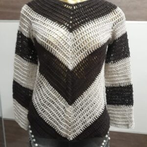 Blusa Manga Longa- Listrada. Crochê