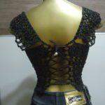 Cropped Ciganinha Preto e Dourado. – Crochê - Imagem 5