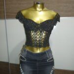 Cropped Ciganinha Preto e Dourado. – Crochê - Imagem 1