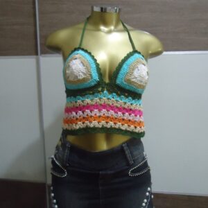 Cropped Colorido – Crochê