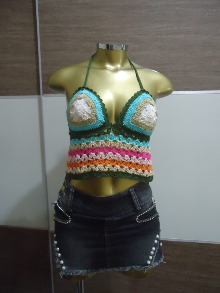 Cropped Colorido – Crochê