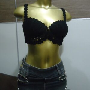 Cropped Curto – Preto – Crochê