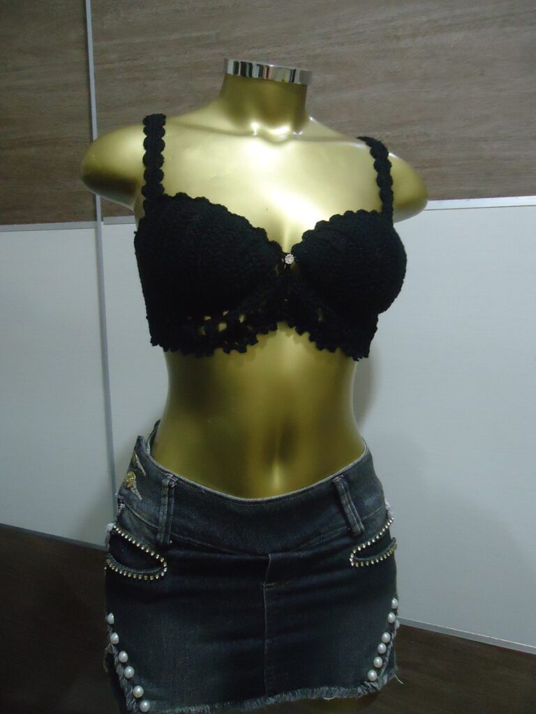 Cropped Curto – Preto – Crochê