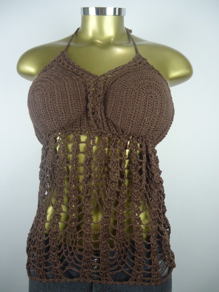 Cropped – Marron – Crochê