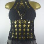 Cropped – Preto – Crochê - Imagem 1