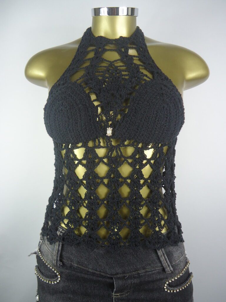 Cropped – Preto – Crochê