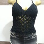 Cropped – Preto – Crochê - Imagem 2