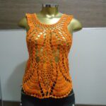 Frente Única – Laranja – Crochê – - Imagem 1