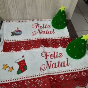 Pano de Prato com Árvore de Natal