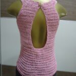 Regata – Rosa com Brilho – Crochê. - Imagem 4