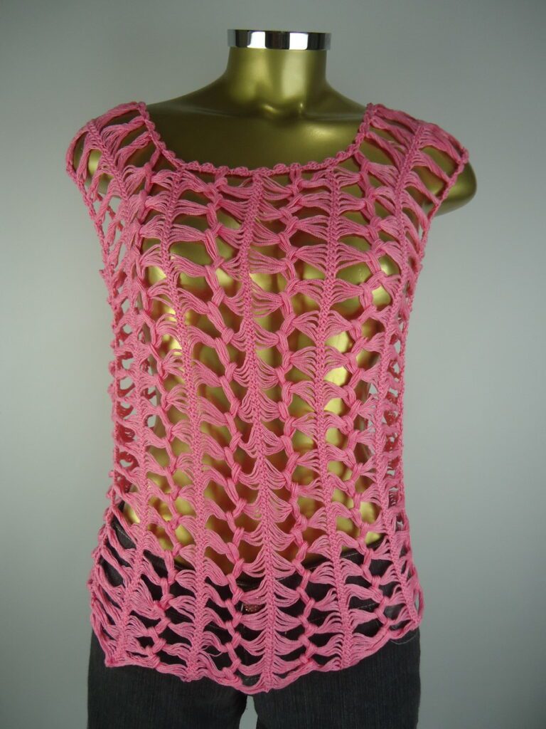 Regata – Rosa – Crochê de Grampo