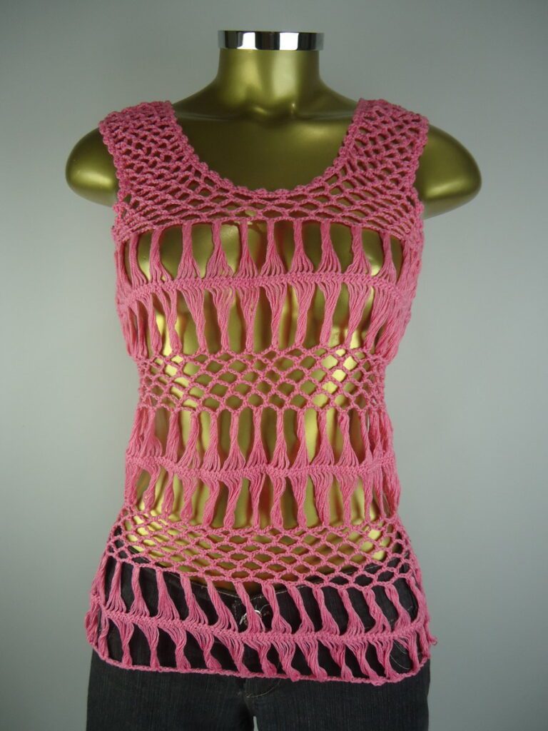 Regata – Rosa – Crochê de Grampo