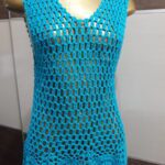 Saída de Praia – Azul- Crochê. - Imagem 4