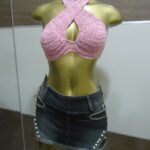 Top Sereia Rosa com Brilho Colorido - Imagem 1