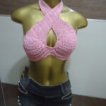 Top Sereia Rosa com Brilho Colorido - Imagem 2