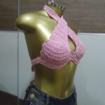 Top Sereia Rosa com Brilho Colorido - Imagem 3