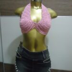 Top Sereia Rosa com Brilho Colorido - Imagem 5