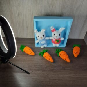 Casal de Coelhinhos em Amigurumi