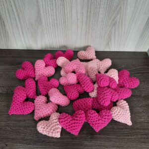 Chaveiros de Coração em Amigurumi