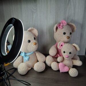 Trio de Ursinhos em Amigurumi