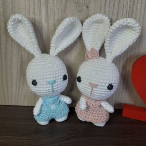 Casal de Coelhinhos em Amigurumi