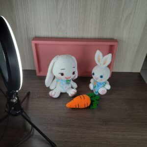 Mamãe Coelha e Coelhinho em Amigurumi