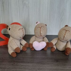 Capivara Apaixonada em Amigurumi