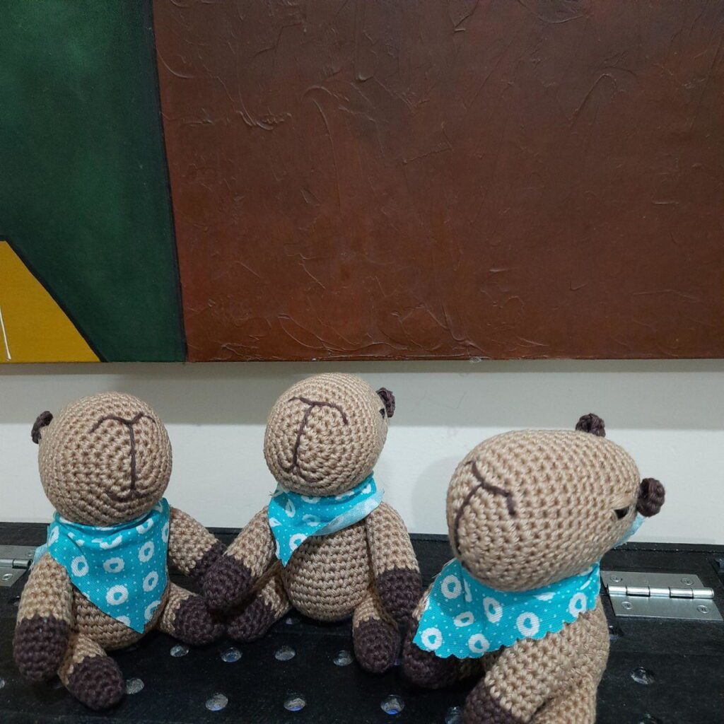 Trio de Capivaras em Amigurumi