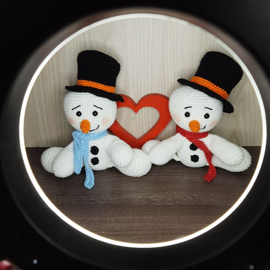 Boneco de Neve em Amigurumi.