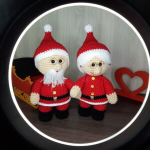 Casal de Noel em Amigurumi.