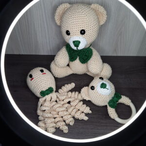 Kit Ursinho 3 Peças em Amigurumi.