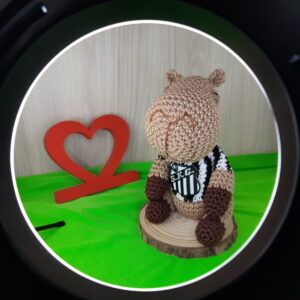 Capivara Torcedora do Santos em Amigurumi.