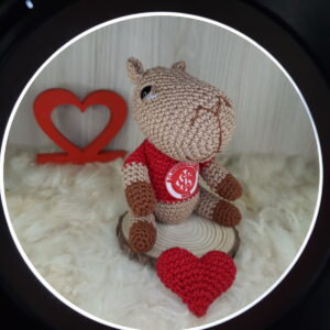 Capivara Torcedora em Amigurumi.