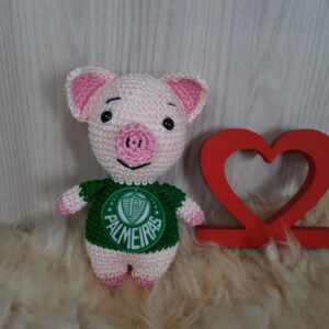 Porco do Palmeras em Amigurumi