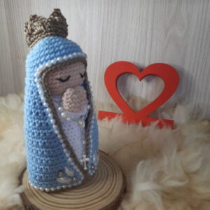 Santinha Manto Azul em Amigurumi