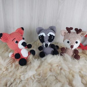 Trio Bichos do Bosque em Amigurumi