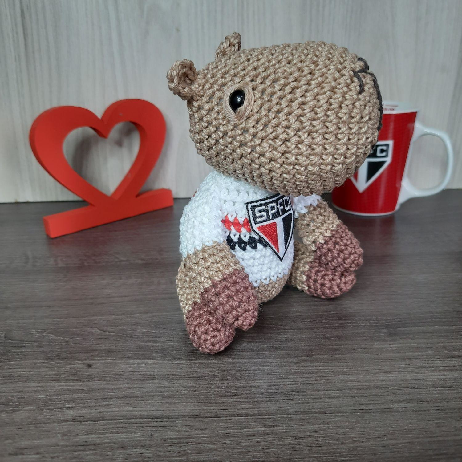 Capivara do São Paulo em Amigurumi. - Imagem 5