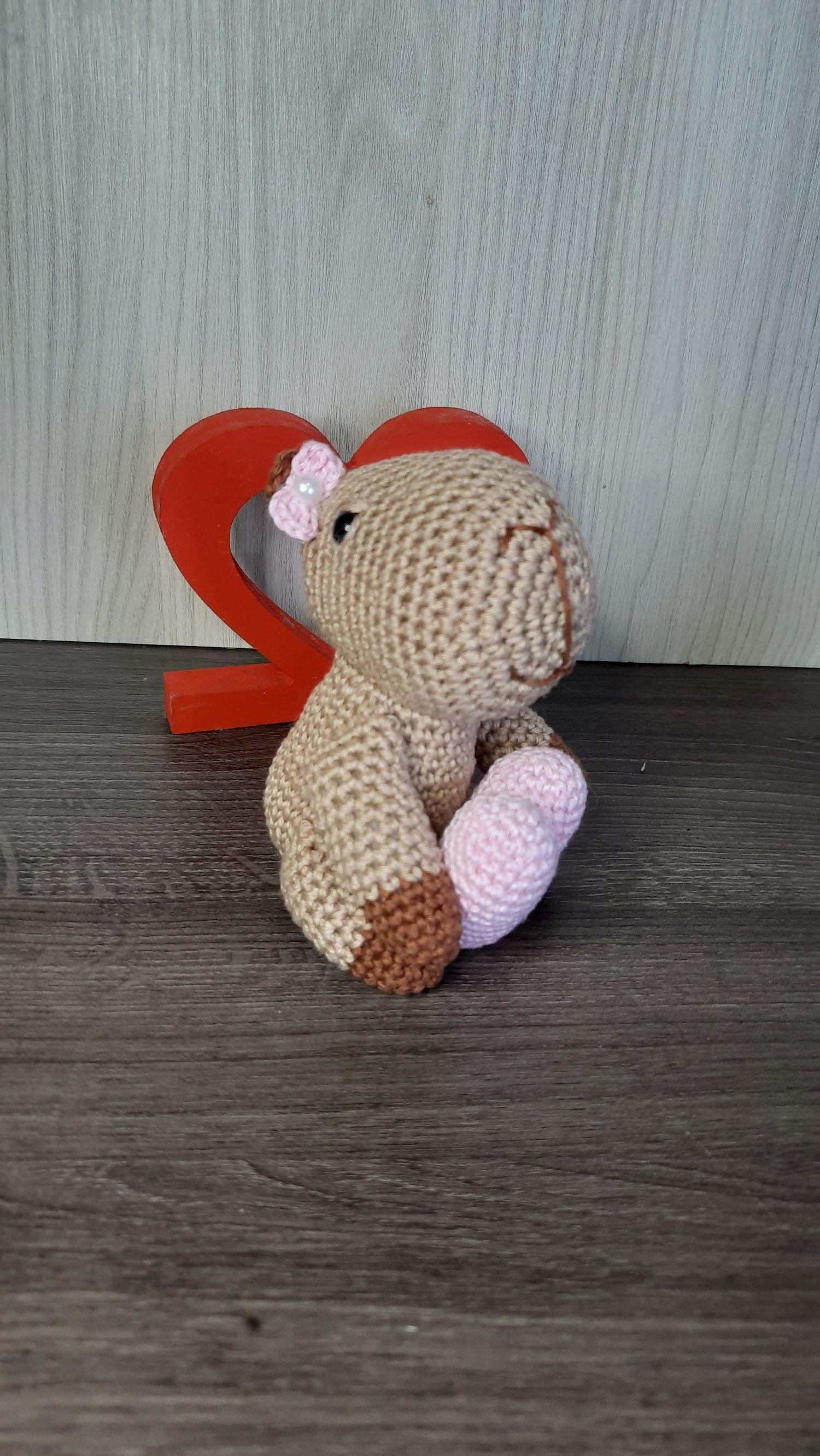 Capivara Apaixonada em Amigurumi.