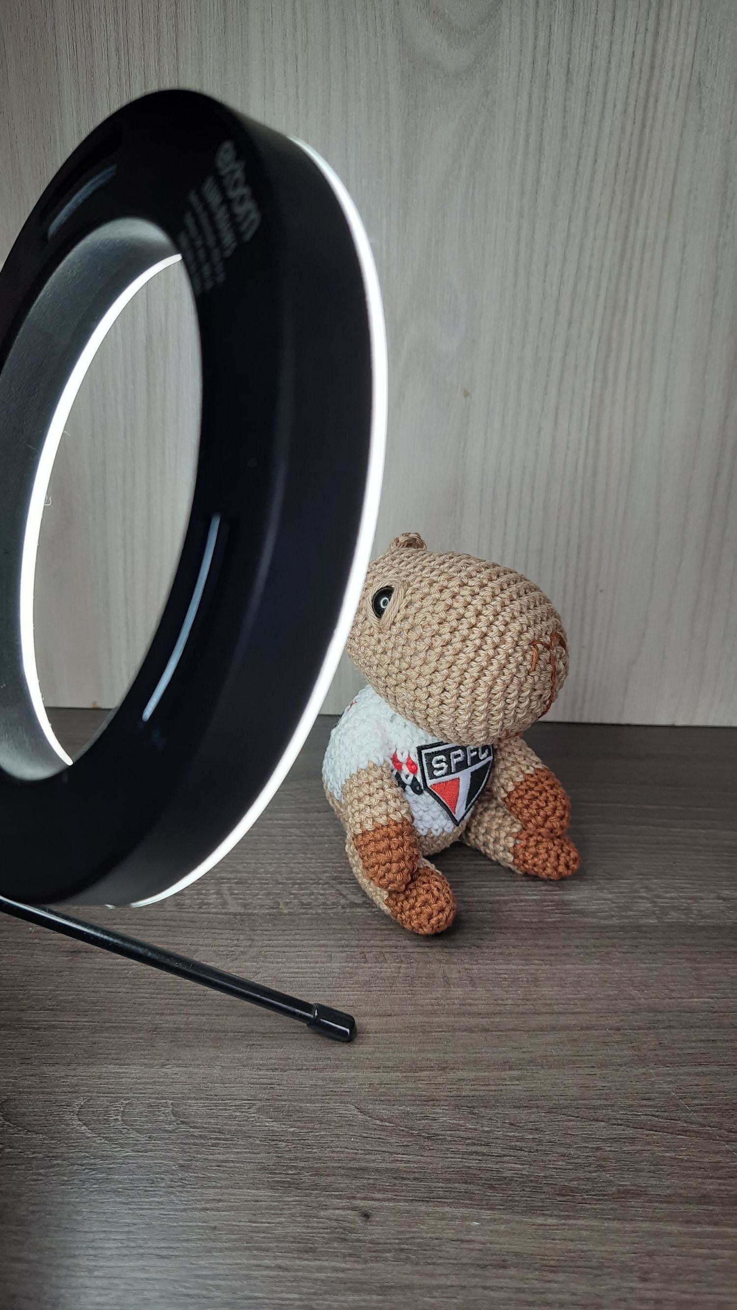 Capivara do São Paulo em Amigurumi.