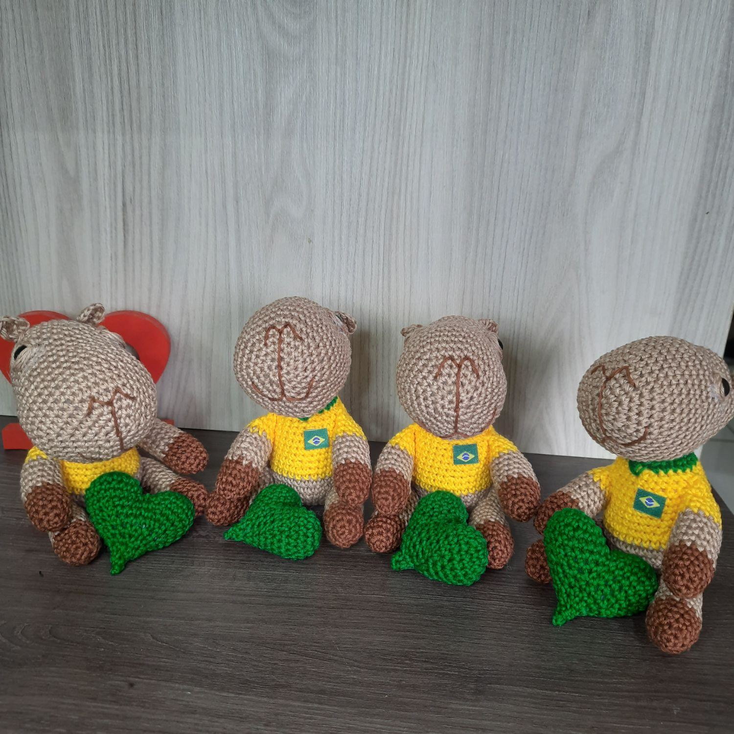 Capivara Torcedora em Amigurumi. - Imagem 4