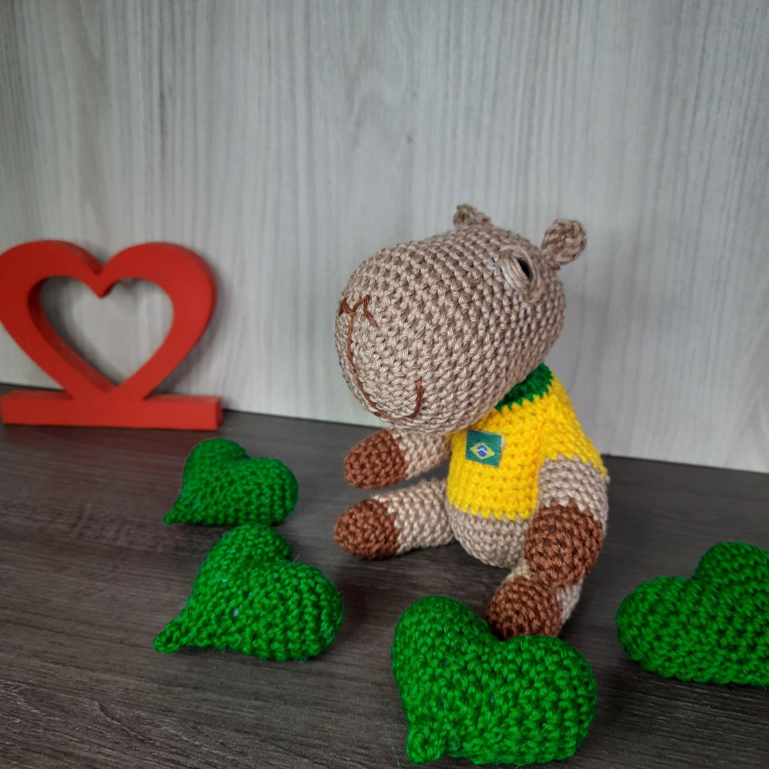 Capivara Torcedora em Amigurumi. - Imagem 2