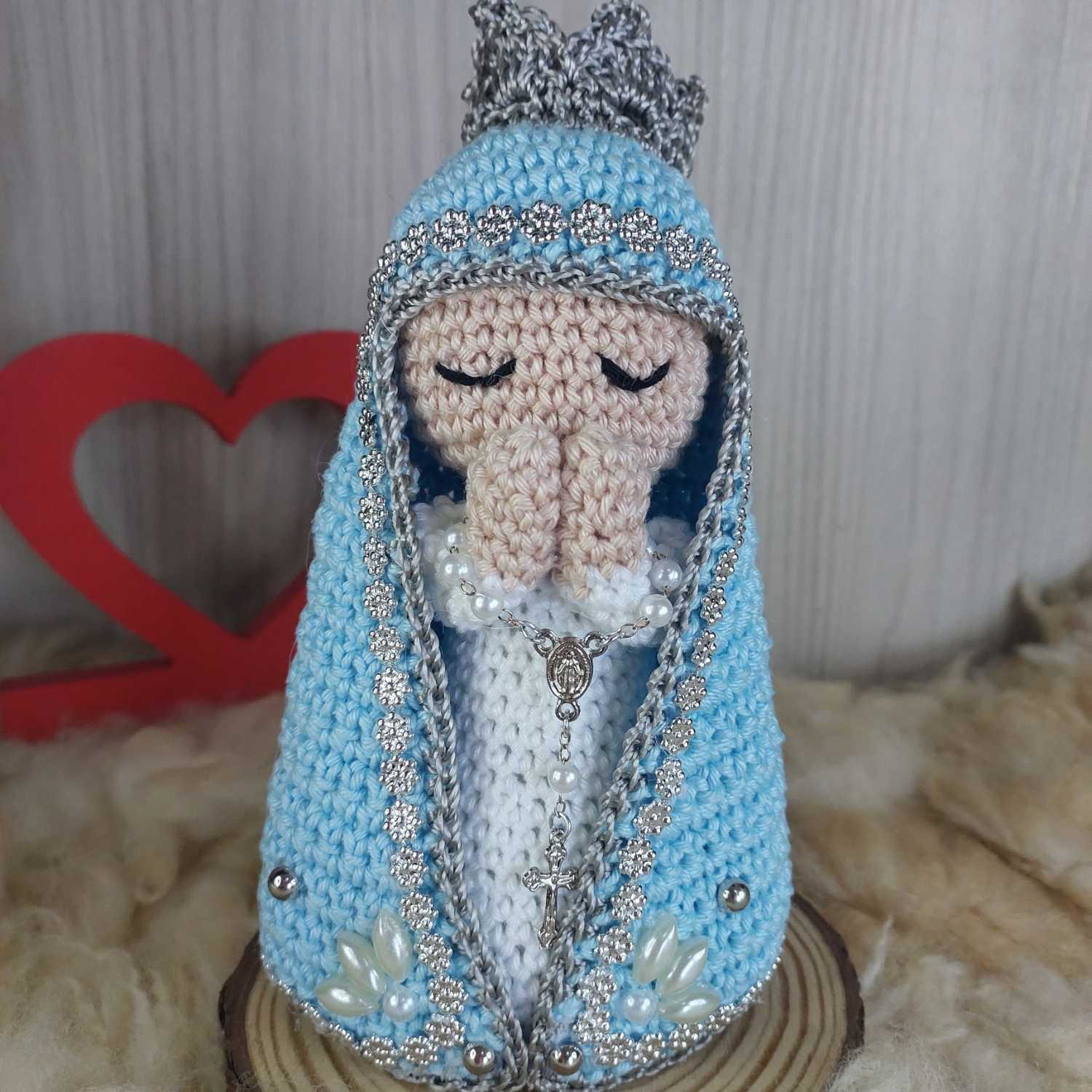 Santinha Manto Azul em Amigurumi. - Imagem 2