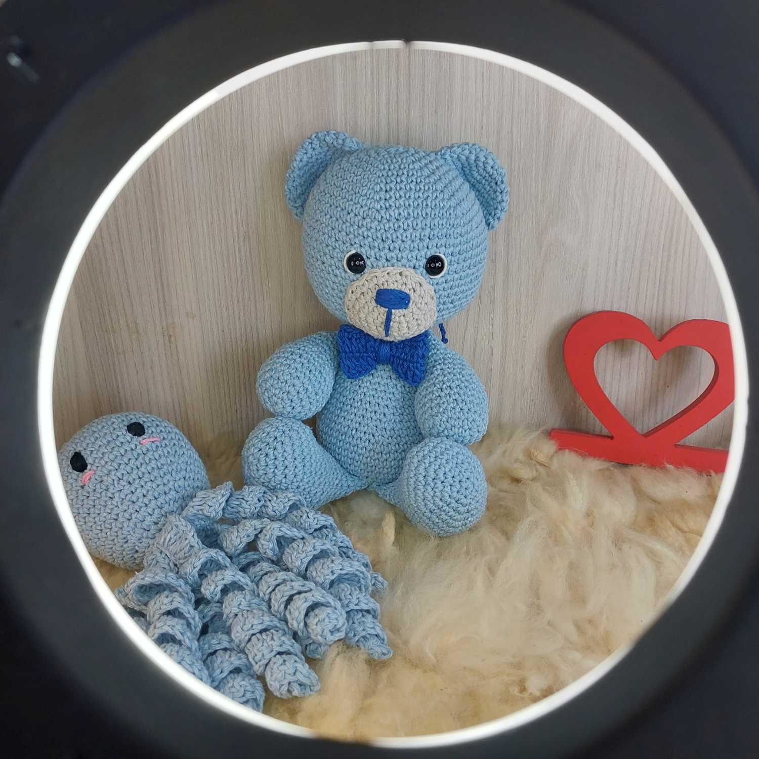 Kit Ursinho e Polvo do Amor Azul.