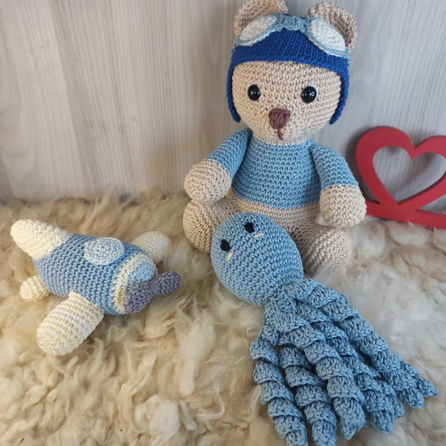 Kit Ursinho Aviador 3 Peças. - Imagem 5